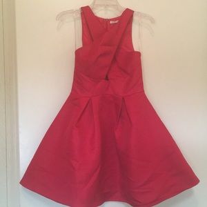 Pleated little red dress
